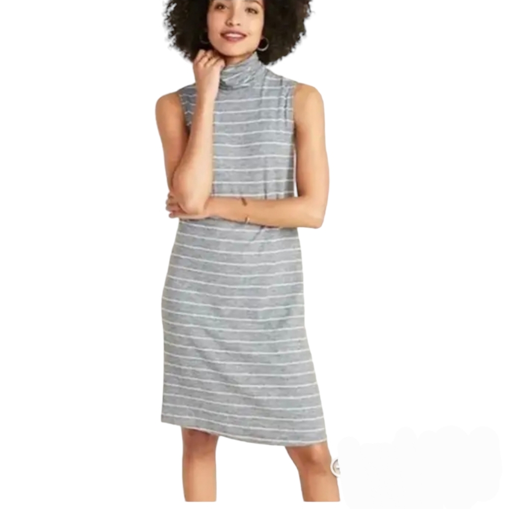 Old Navy Sleeveless Striped Turtleneck Dress Size M